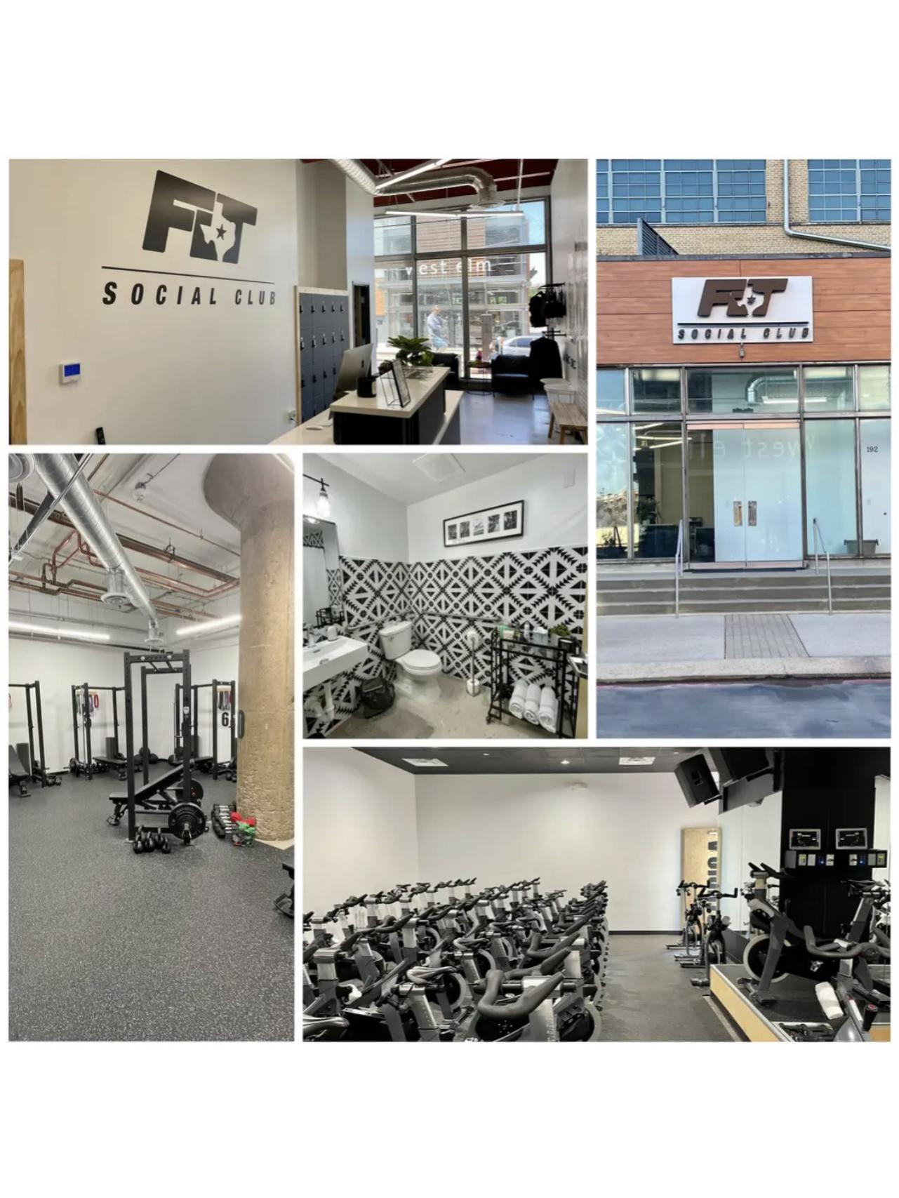 Composite of Fit Social Club studio and fitness floor
