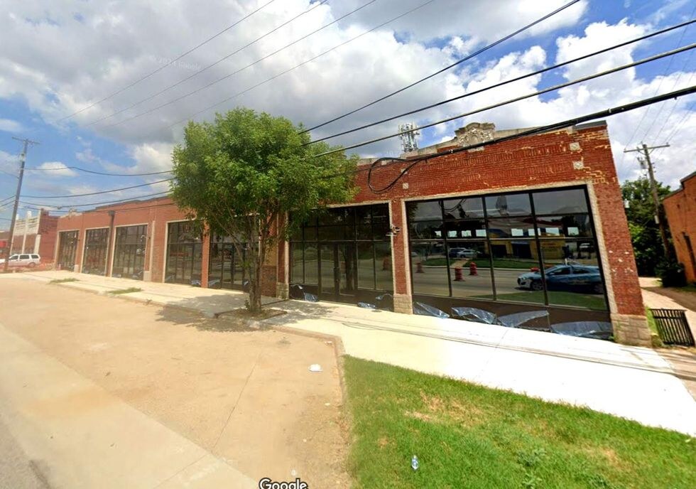 Rehabilitated storefront of the historic Forest District building in South Dallas